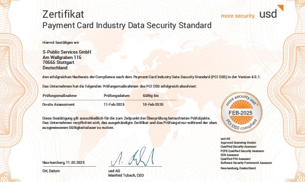 PCI-DSS PCI-DSS-Zertifikat
