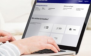 Payment Page auf Laptop-Bildschirm